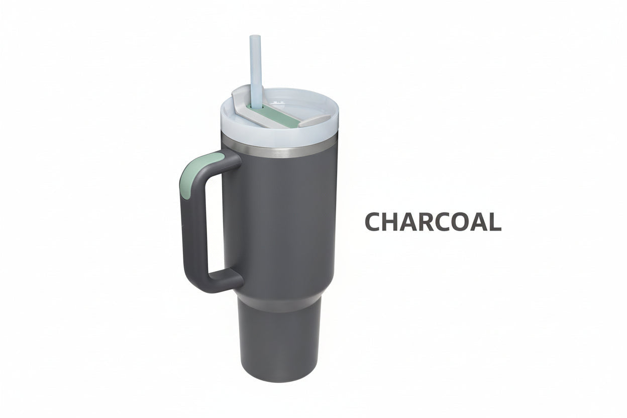 40 Oz Tumbler With Handle Straw Insulated, Stainless Steel Spill Proof Vacuum Coffee Cup Tumbler With Lid Tapered Mug Gifts For Valentine Lover Suitable For Car Gym Office Travel