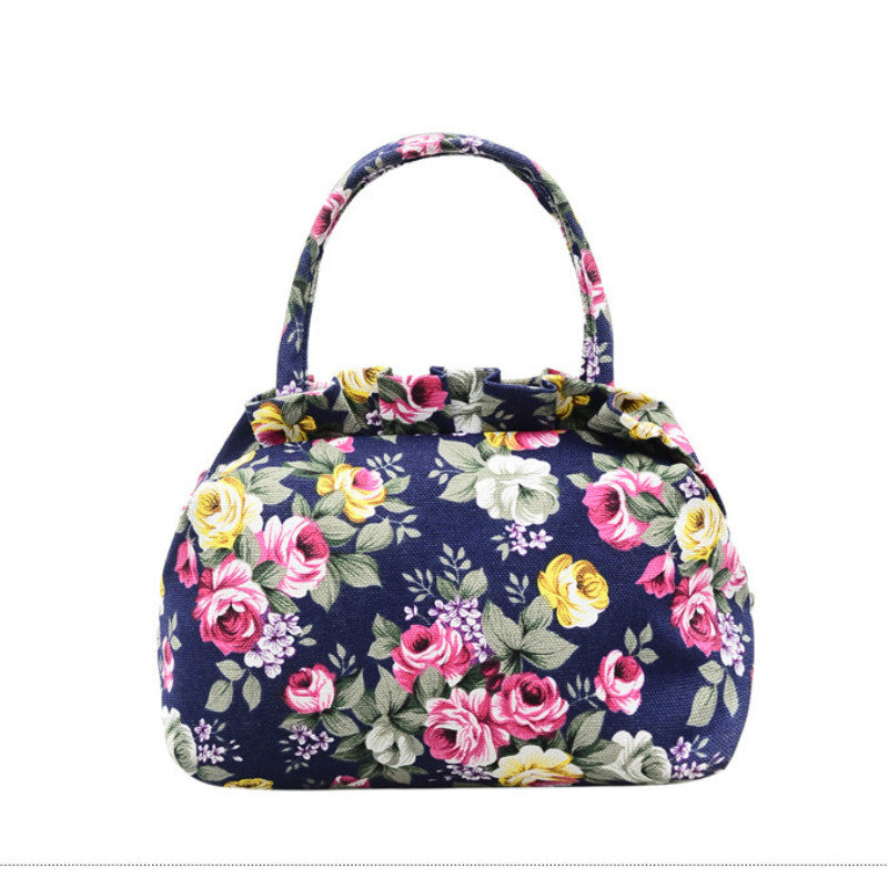 'The Blossom' - Vintage Floral Canvas Mini Bag