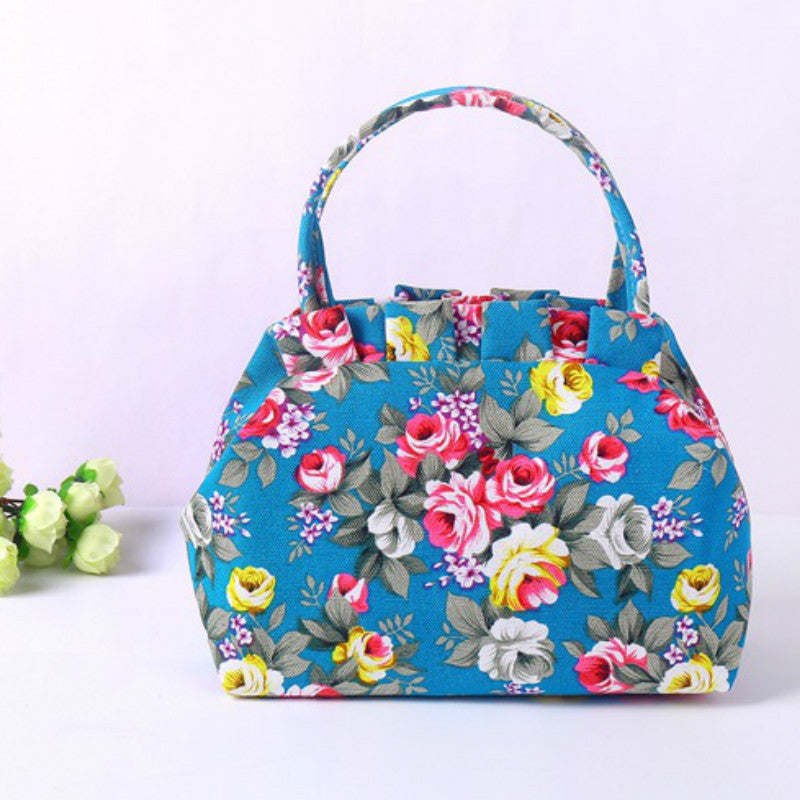 'The Blossom' - Vintage Floral Canvas Mini Bag