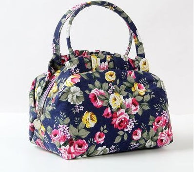 'The Blossom' - Vintage Floral Canvas Mini Bag