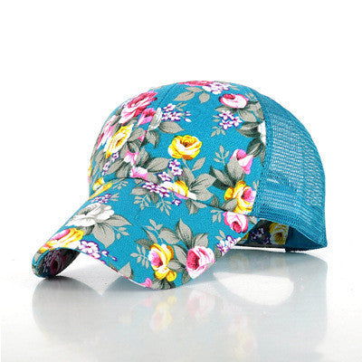'The Bloom' - Women's Floral Mesh Trucker Hat | Peaked Sun Cap