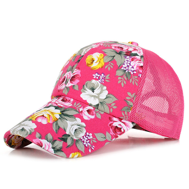 'The Bloom' - Women's Floral Mesh Trucker Hat | Peaked Sun Cap