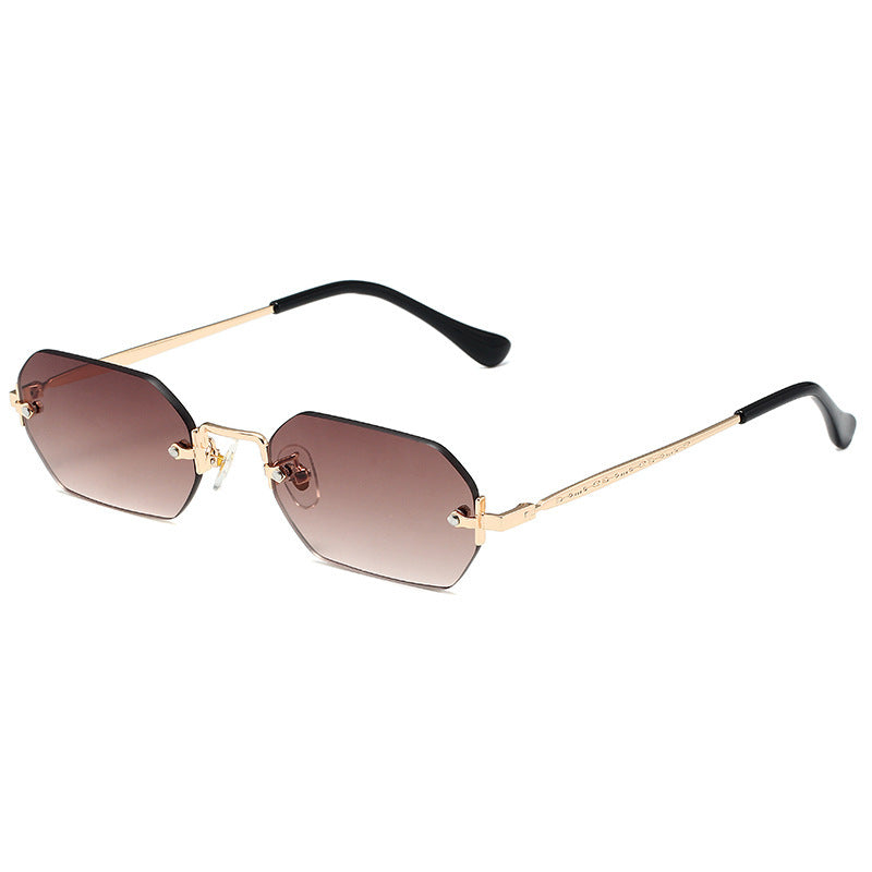 Chic Polygon Metal Frame Sunglasses for Women