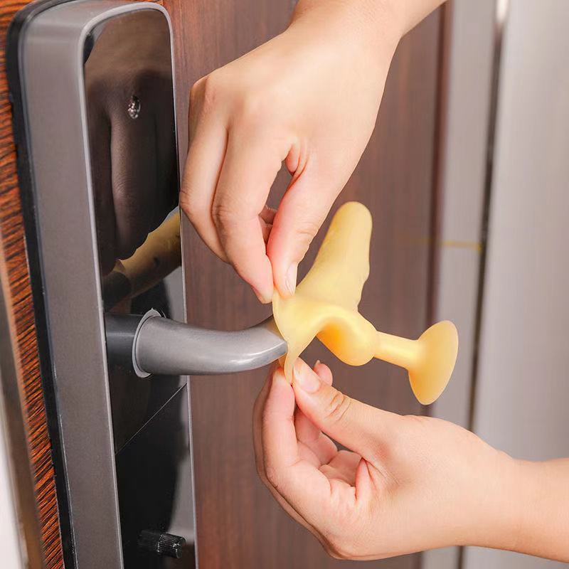 Silicone Door Handle Cover with Suction Cup Door Stop