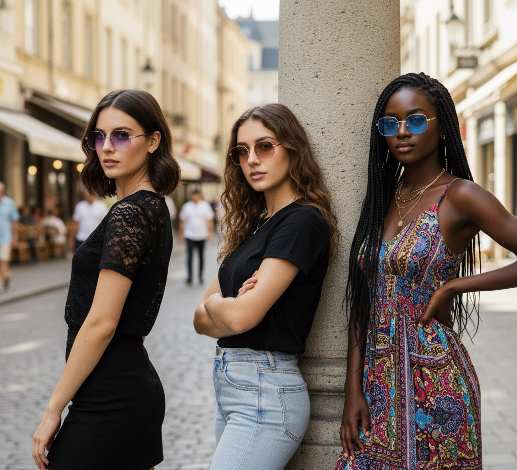 Chic Polygon Metal Frame Sunglasses for Women