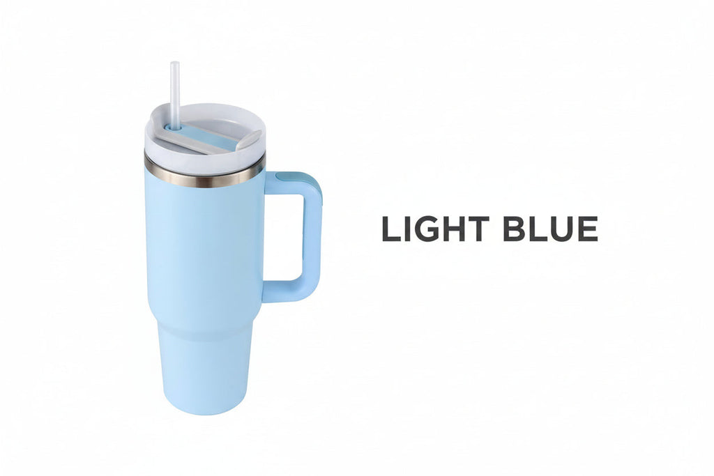 40 Oz Tumbler With Handle Straw Insulated, Stainless Steel Spill Proof Vacuum Coffee Cup Tumbler With Lid Tapered Mug Gifts For Valentine Lover Suitable For Car Gym Office Travel