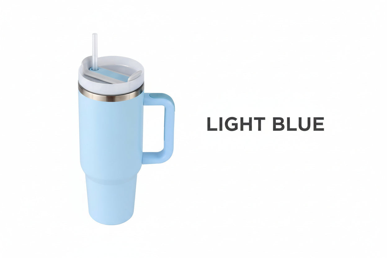 40 Oz Tumbler With Handle Straw Insulated, Stainless Steel Spill Proof Vacuum Coffee Cup Tumbler With Lid Tapered Mug Gifts For Valentine Lover Suitable For Car Gym Office Travel