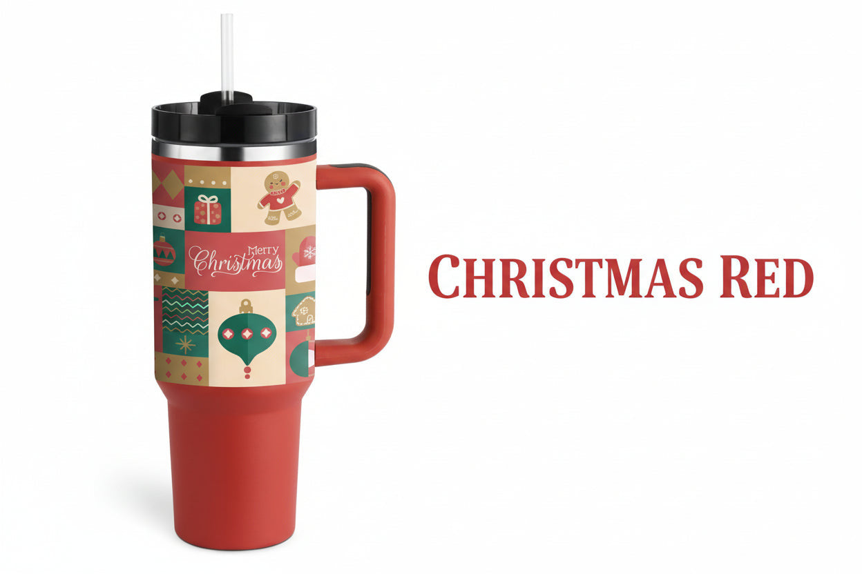 40 Oz Tumbler With Handle Straw Insulated, Stainless Steel Spill Proof Vacuum Coffee Cup Tumbler With Lid Tapered Mug Gifts For Valentine Lover Suitable For Car Gym Office Travel