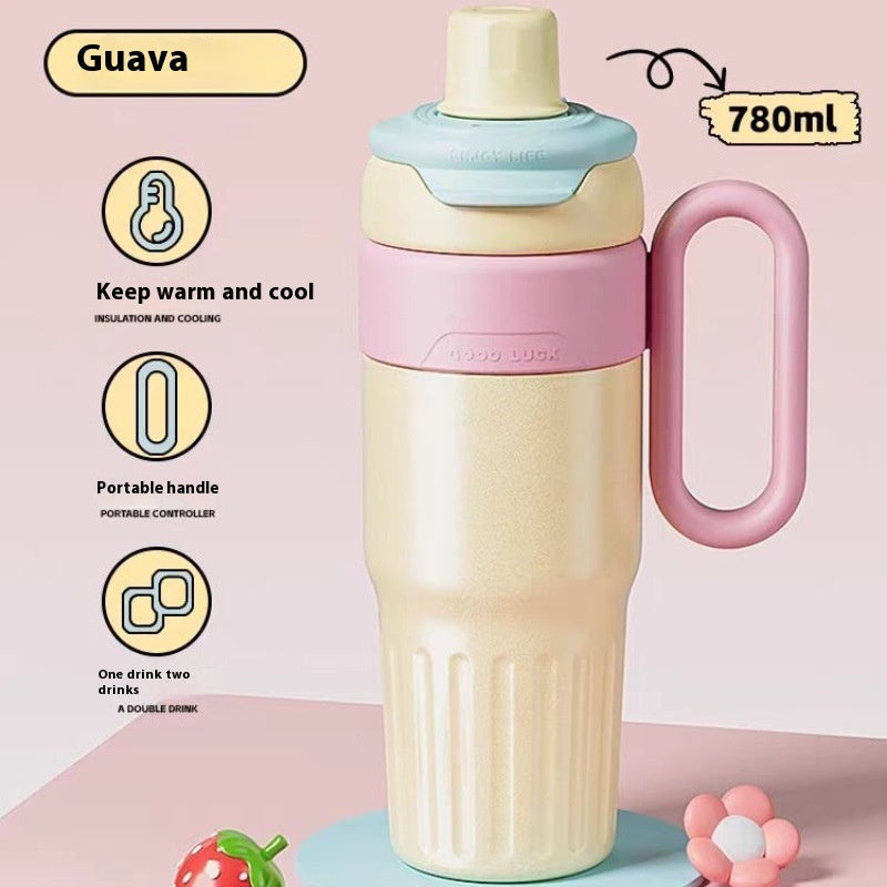 Insulated Tumbler with 2-in-1 Lid, Infuser & Handle