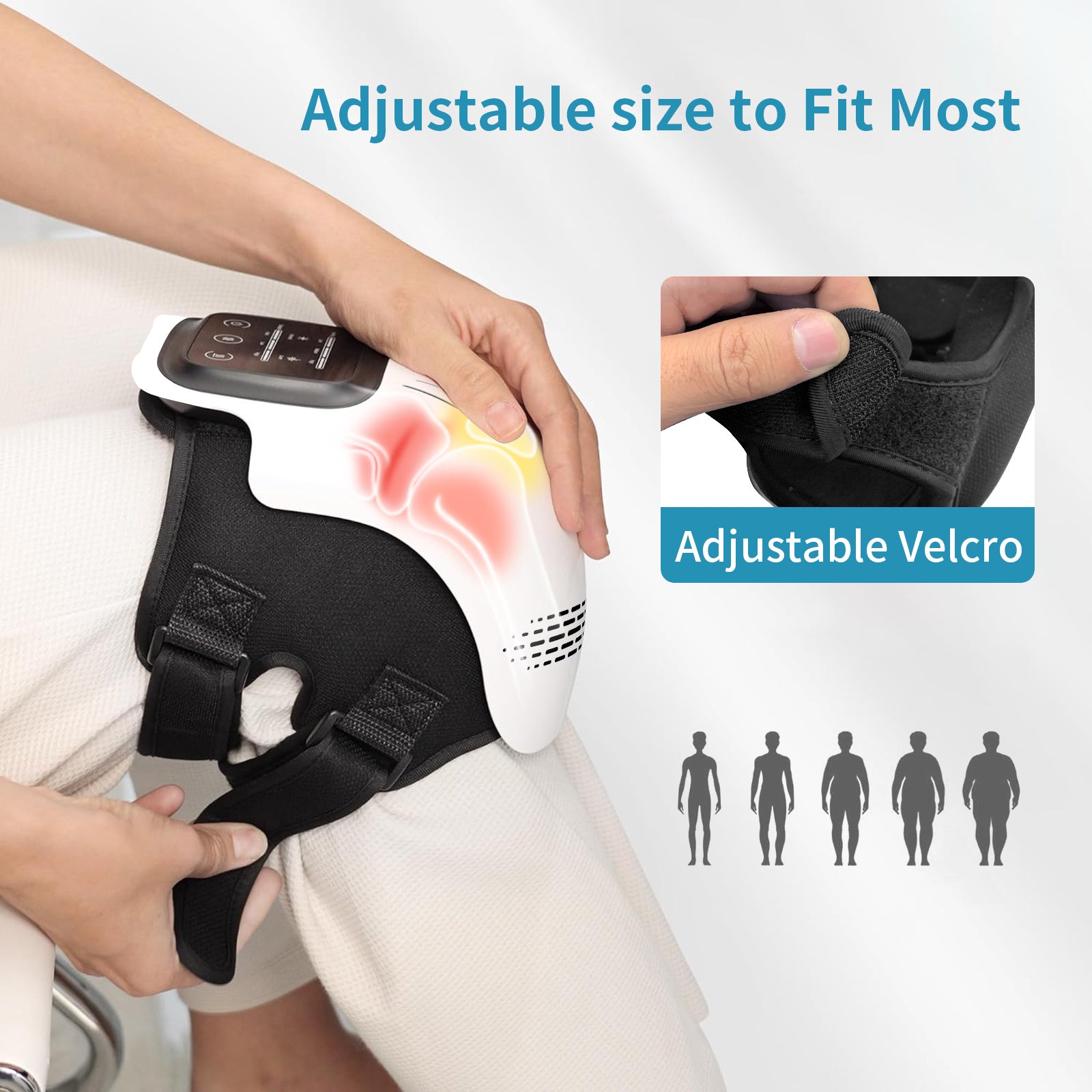 3-in-1 Rechargeable Knee Massager with Heat, Vibration & Red Light Therapy