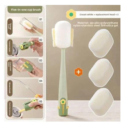 The "No-Loss" 5-in-1 Bottle, Lid & Straw Cleaning System