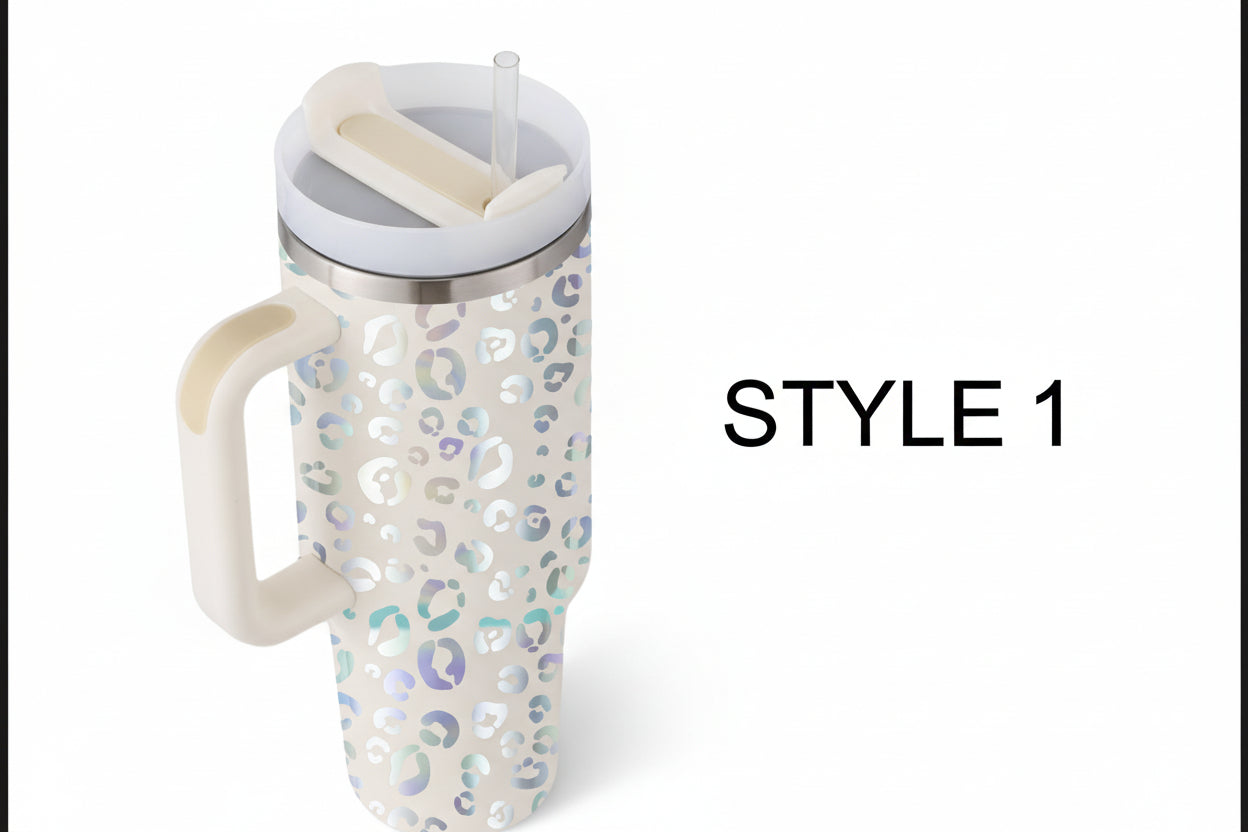 40 Oz Tumbler With Handle Straw Insulated, Stainless Steel Spill Proof Vacuum Coffee Cup Tumbler With Lid Tapered Mug Gifts For Valentine Lover Suitable For Car Gym Office Travel