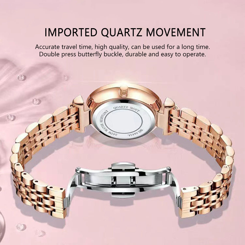 Elegant Rose Gold Women’s Waterproof Watch