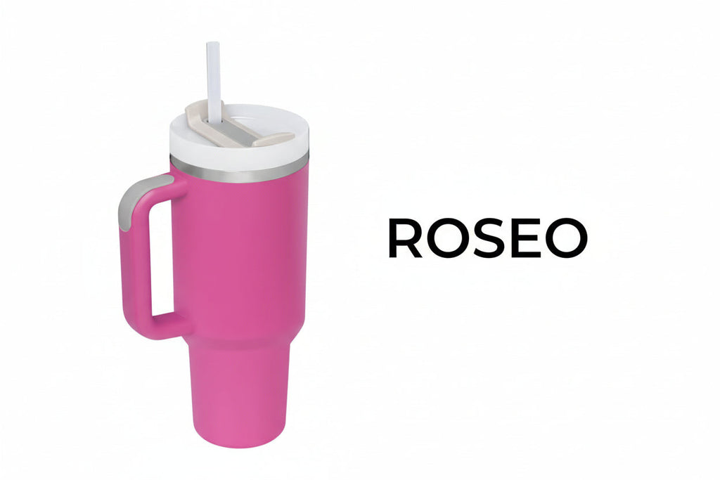 40 Oz Tumbler With Handle Straw Insulated, Stainless Steel Spill Proof Vacuum Coffee Cup Tumbler With Lid Tapered Mug Gifts For Valentine Lover Suitable For Car Gym Office Travel