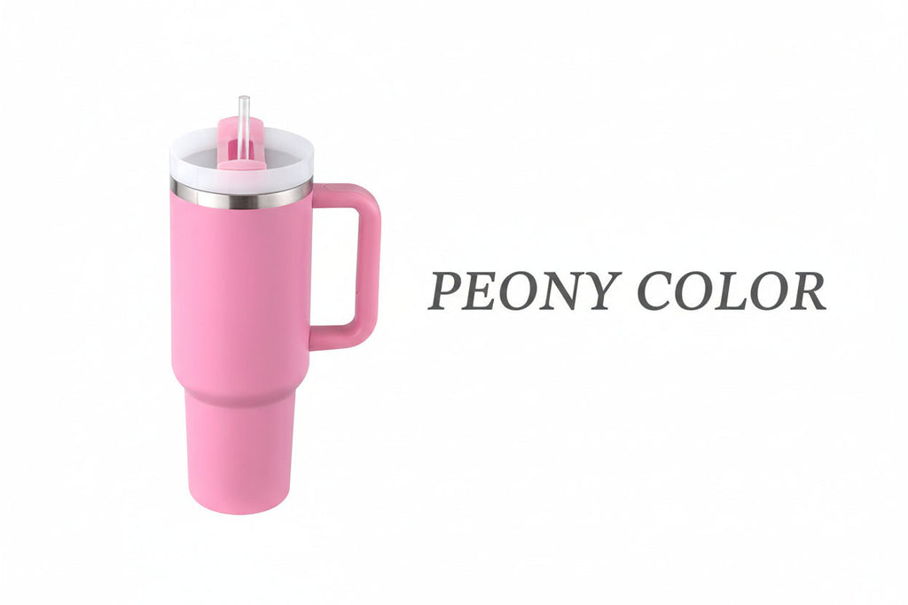 40 Oz Tumbler With Handle Straw Insulated, Stainless Steel Spill Proof Vacuum Coffee Cup Tumbler With Lid Tapered Mug Gifts For Valentine Lover Suitable For Car Gym Office Travel