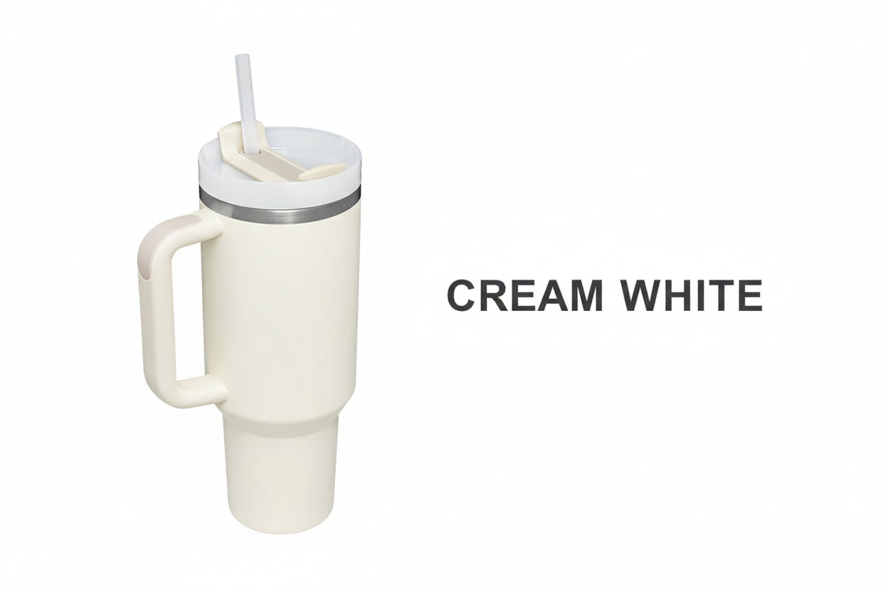 40 Oz Tumbler With Handle Straw Insulated, Stainless Steel Spill Proof Vacuum Coffee Cup Tumbler With Lid Tapered Mug Gifts For Valentine Lover Suitable For Car Gym Office Travel