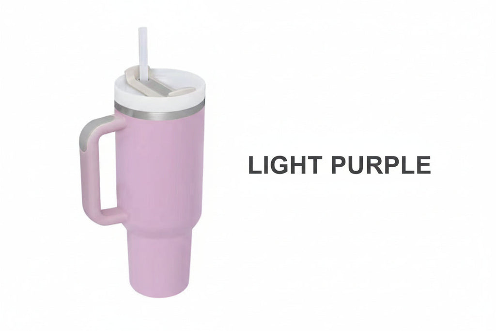 40 Oz Tumbler With Handle Straw Insulated, Stainless Steel Spill Proof Vacuum Coffee Cup Tumbler With Lid Tapered Mug Gifts For Valentine Lover Suitable For Car Gym Office Travel