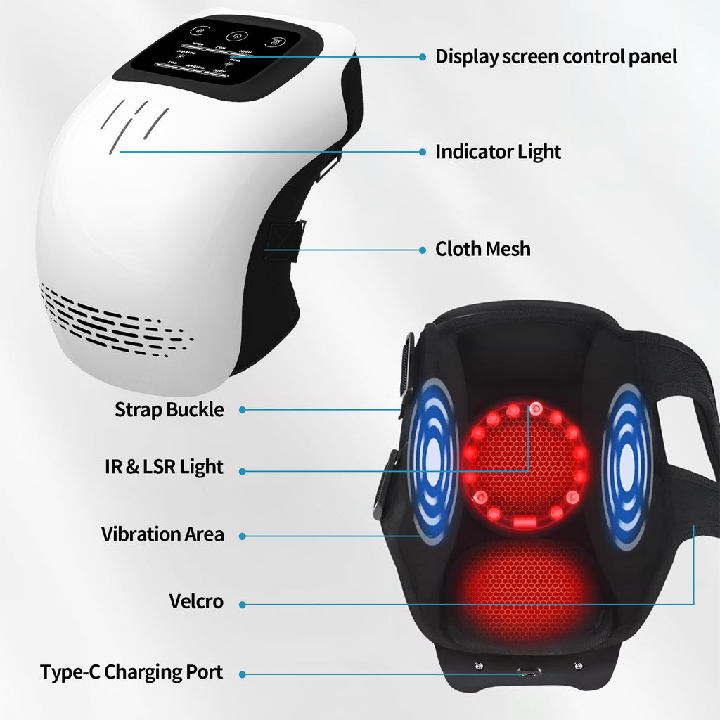 3-in-1 Rechargeable Knee Massager with Heat, Vibration & Red Light Therapy