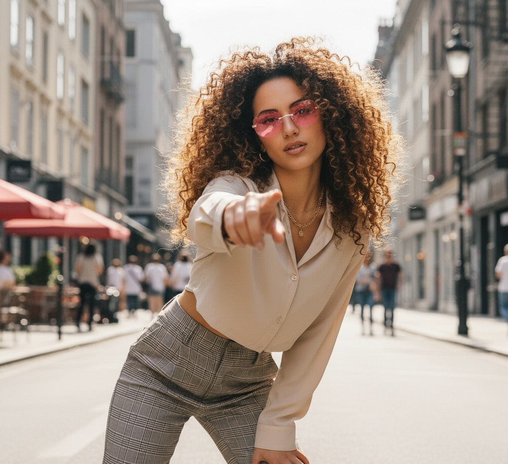 Chic Polygon Metal Frame Sunglasses for Women