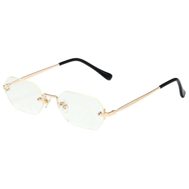 Polygon Sun Glasses Metal Sunglasses Small Frame Square Sunglasses for Women UV Protection Shades Fashion Eyewear Accessory