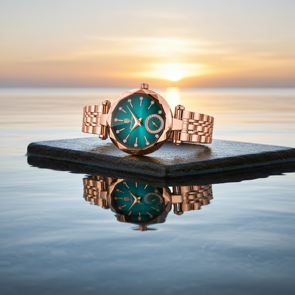 Elegant Rose Gold Women’s Waterproof Watch
