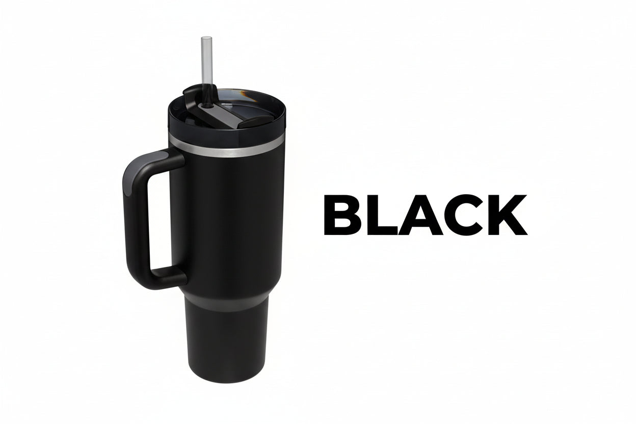 40 Oz Tumbler With Handle Straw Insulated, Stainless Steel Spill Proof Vacuum Coffee Cup Tumbler With Lid Tapered Mug Gifts For Valentine Lover Suitable For Car Gym Office Travel