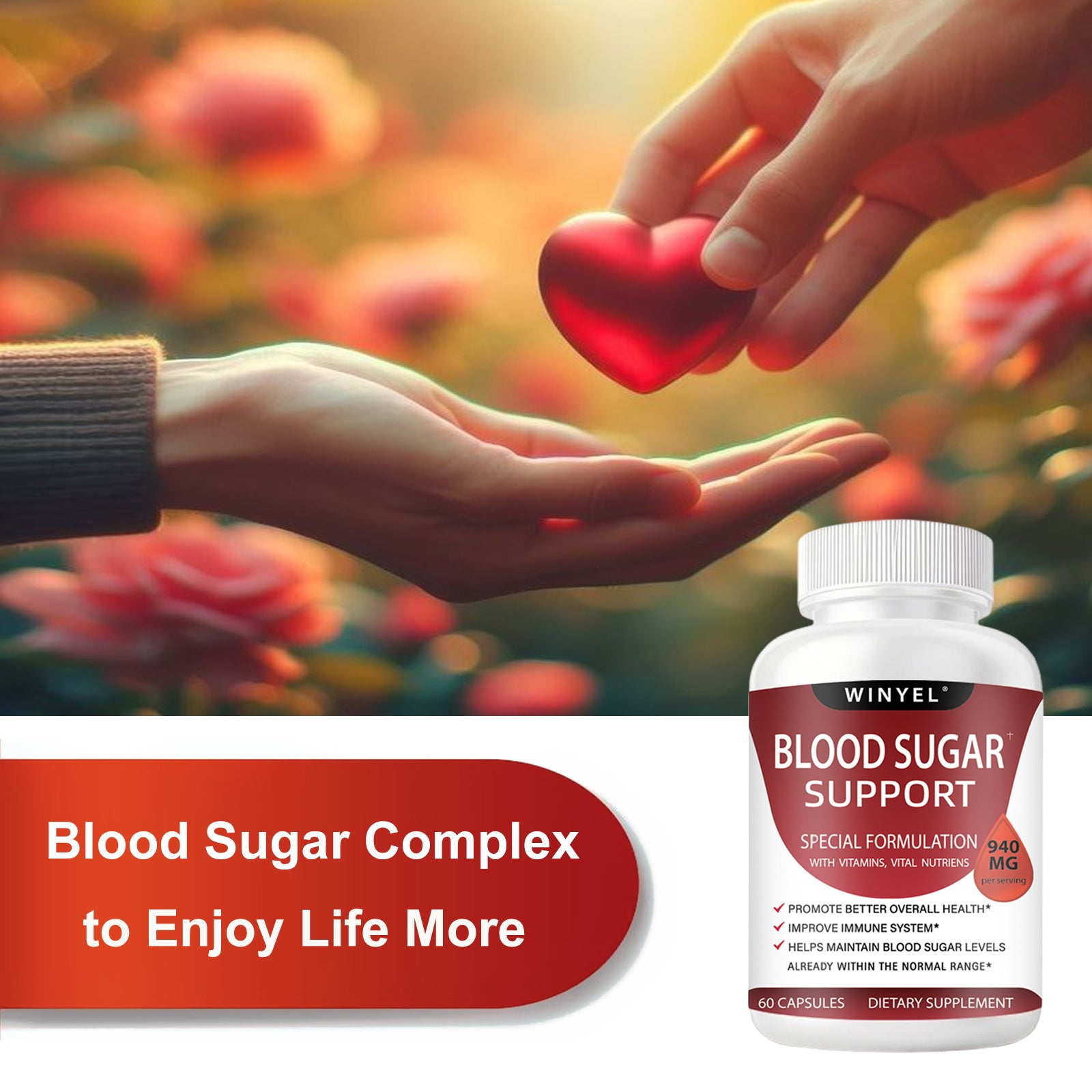 Blood Sugar Complex Pure Premium Supplement -  60 Capsules
