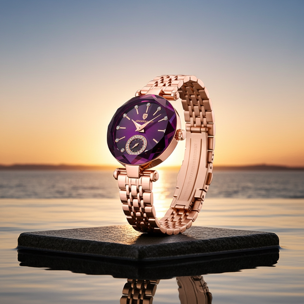 Elegant Rose Gold Women’s Waterproof Watch