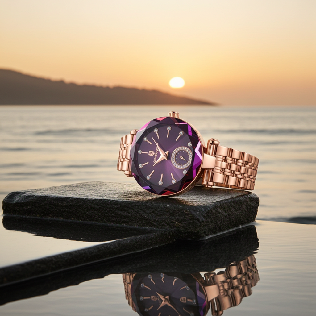 Elegant Rose Gold Women’s Waterproof Watch