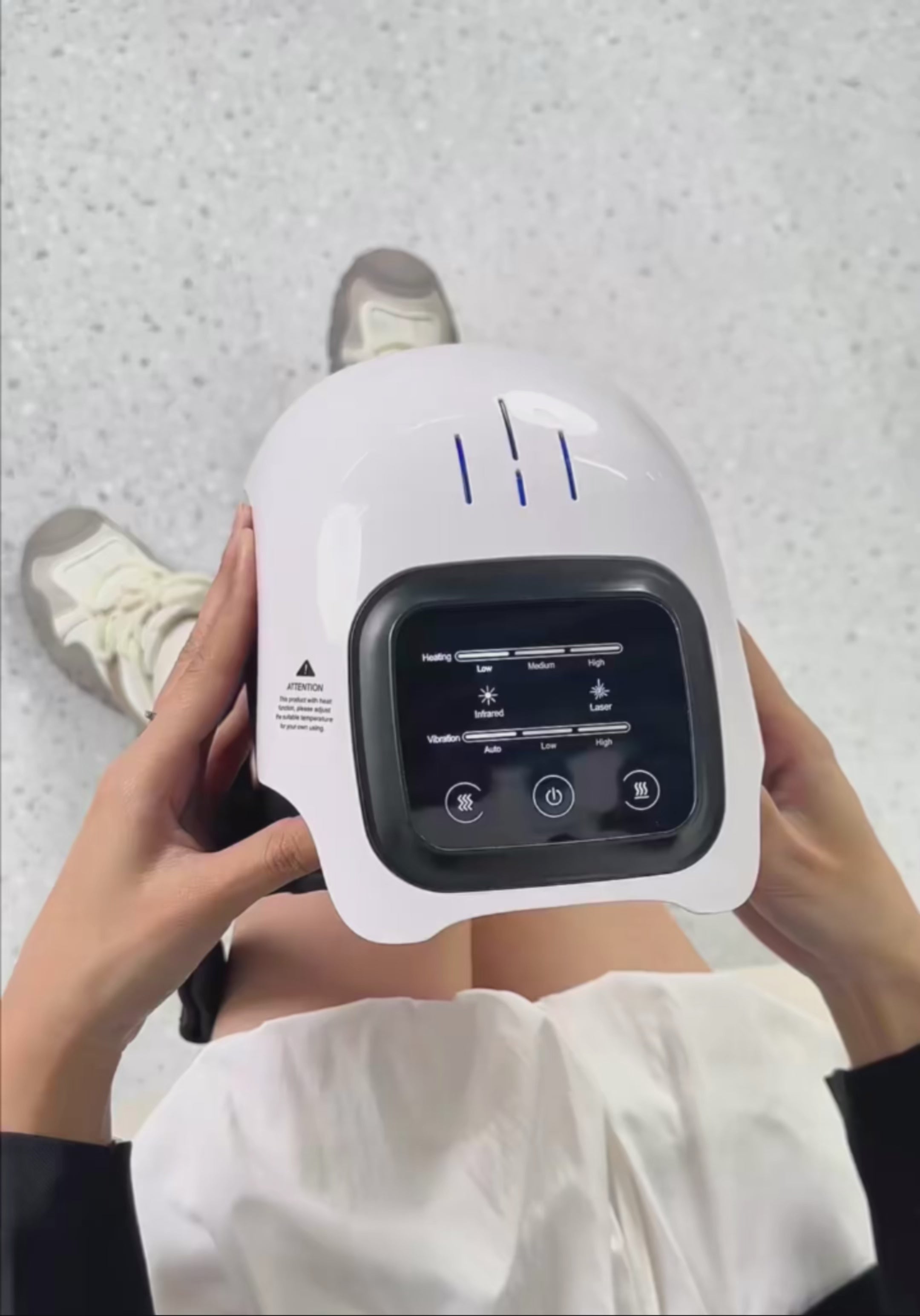 3-in-1 Rechargeable Knee Massager with Heat, Vibration & Red Light Therapy