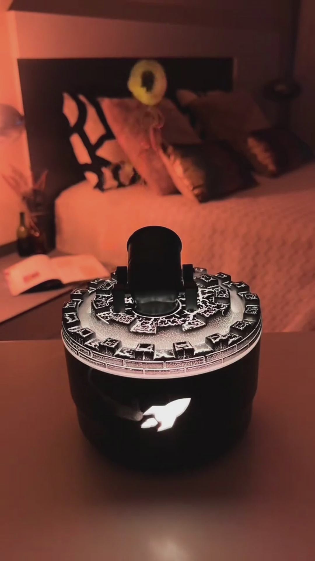 The "Smoke Ring" Humidifier with Volcano Flame Light