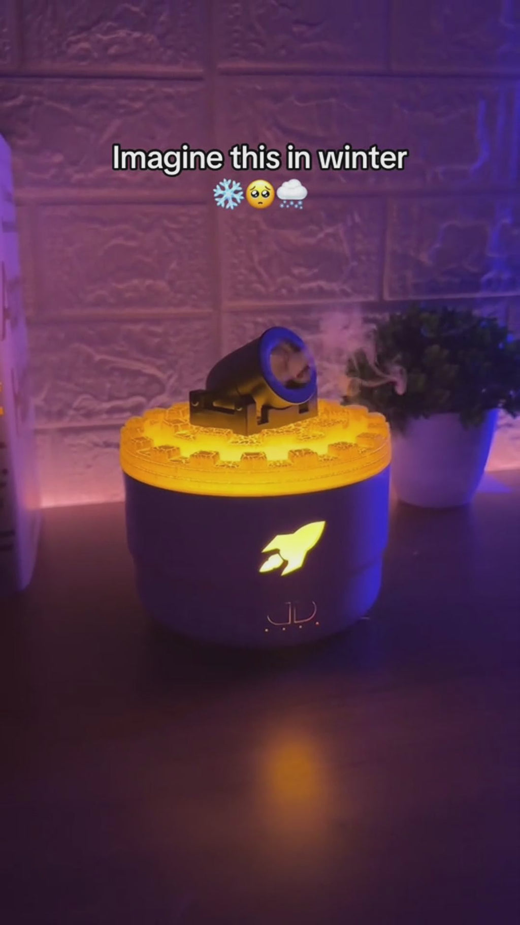 The "Smoke Ring" Humidifier with Volcano Flame Light