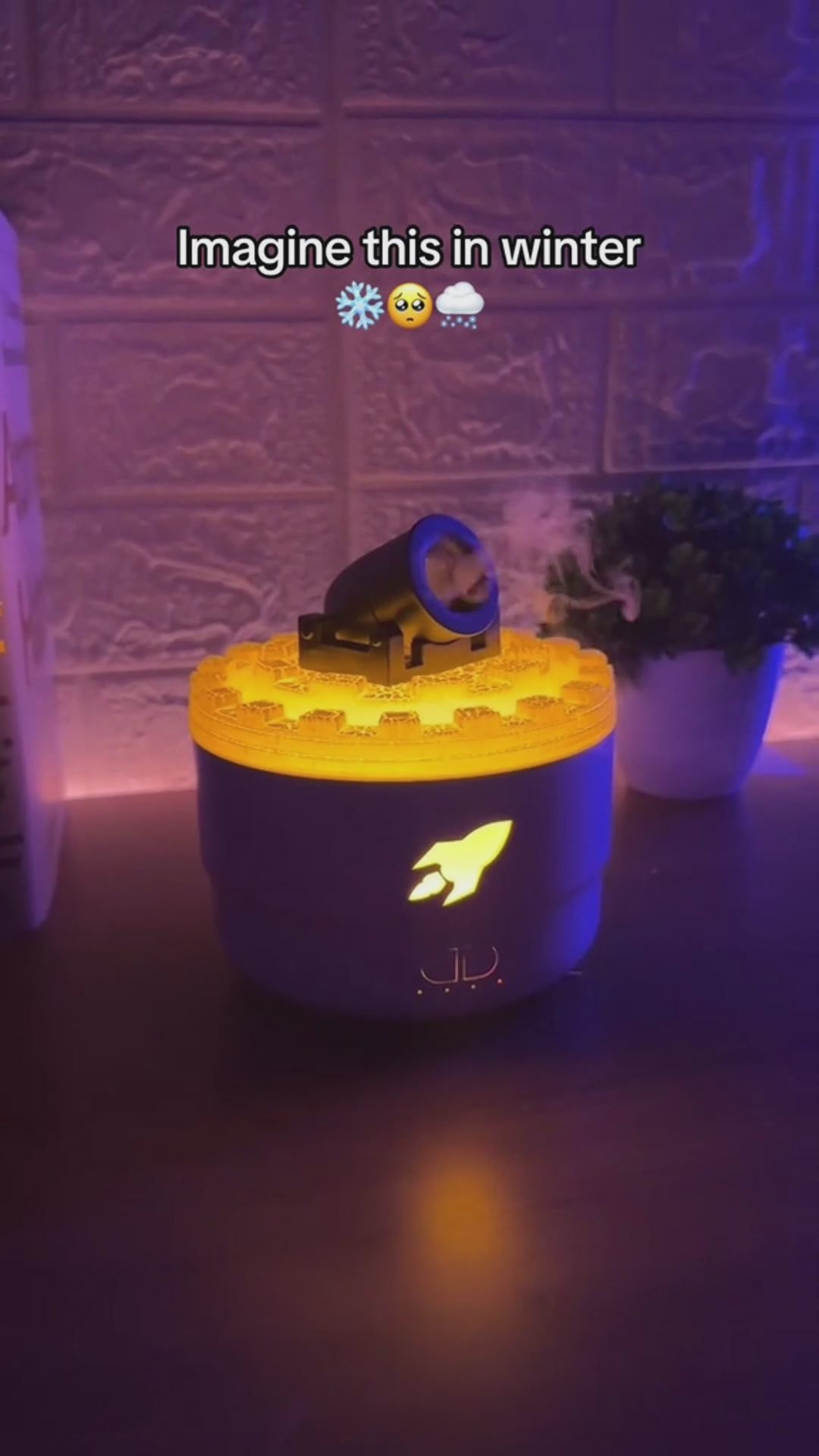 The "Smoke Ring" Humidifier with Volcano Flame Light